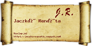 Jaczkó Renáta névjegykártya